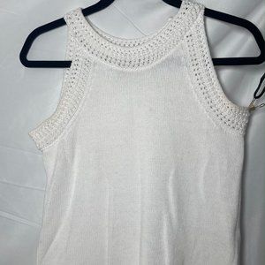 tommy hilfiger white knit tank top size xs. 100% cotton